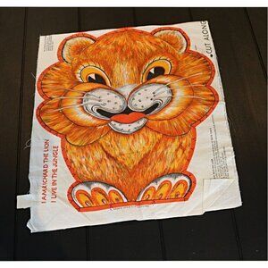 Vintage Richard the Lion Cut and Sew Pattern Printed on Cotton Pillow Pattern